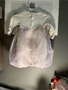 Girls' Pink and Cream Sparkle Tulle Dress - Casual